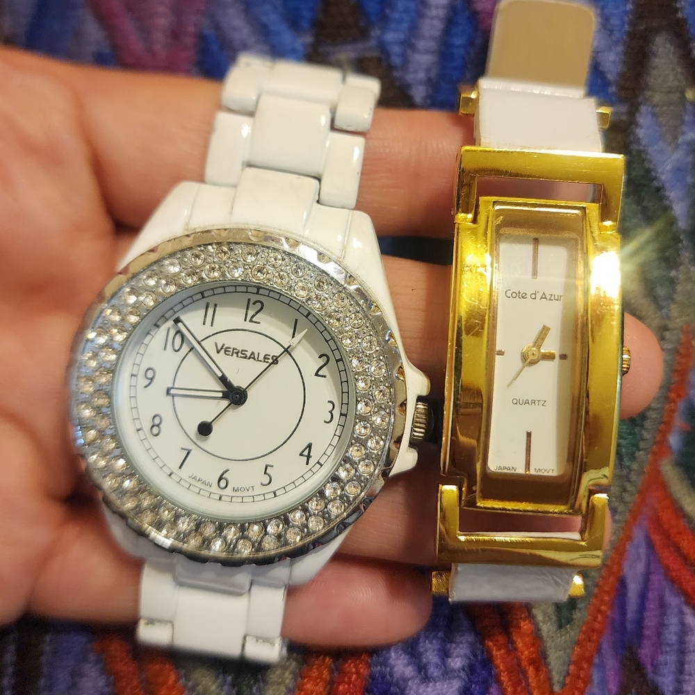 Versales watch with crystals and other watch set of two